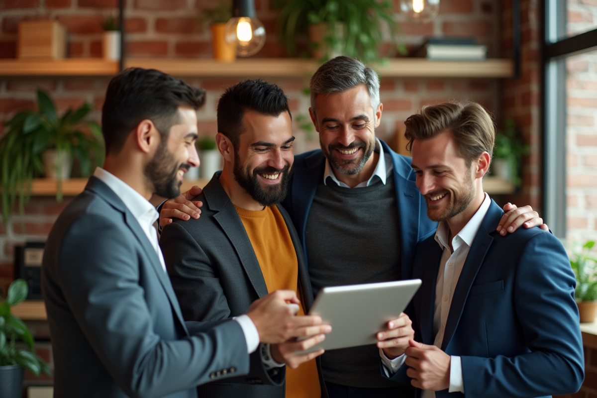 Groupe divers de professionnels discutant dans un espace de coworking