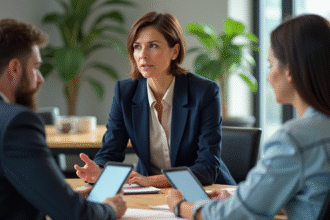 Femme en formation social selling en réunion professionnelle